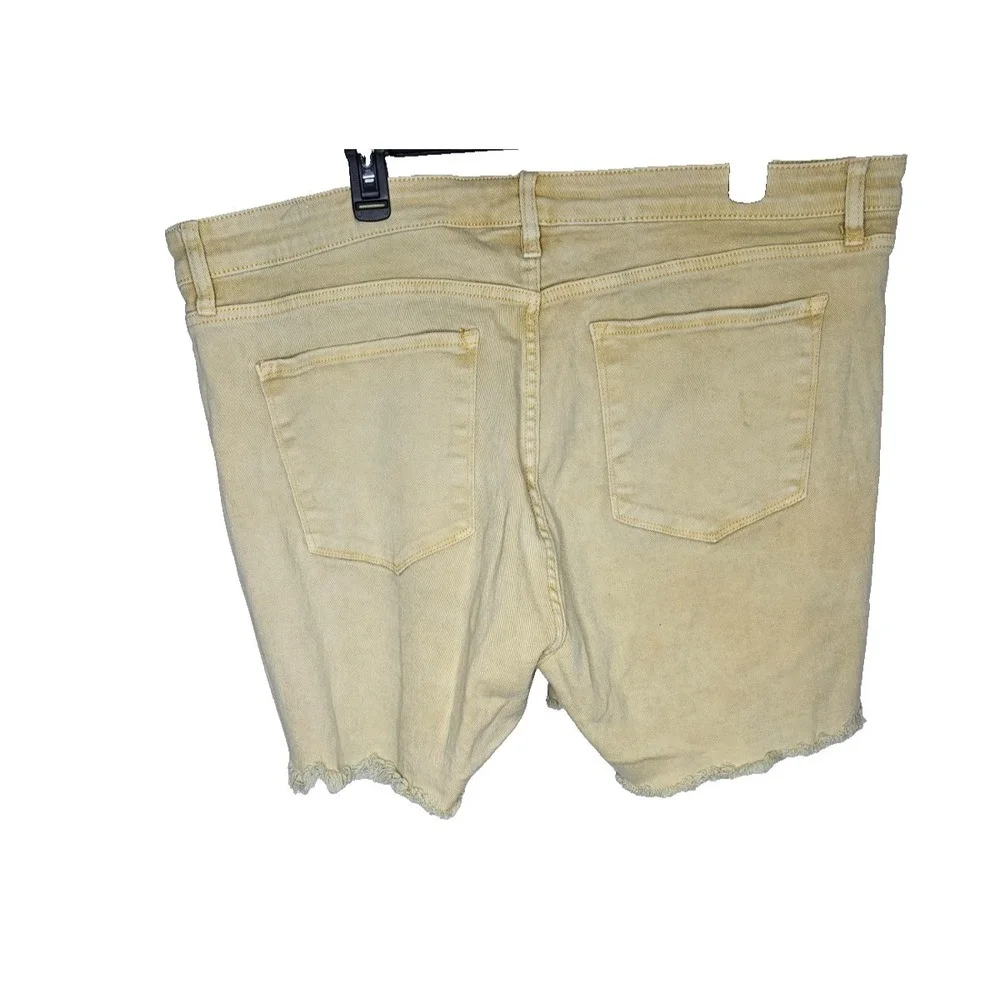 STS Blue Aubrey Mid Rise Yellow Raw Hem Shorts 35 Stretch‎ Denim